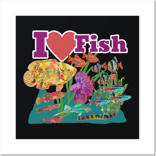 I Heart Tropical Fish Posters and Art